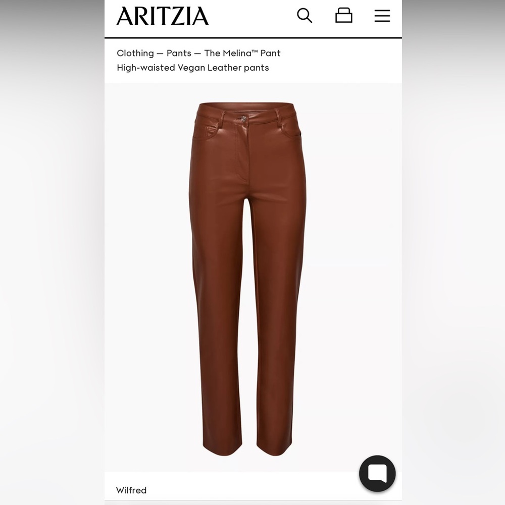 Aritizia Wilfred Melina Faux Leather Pant